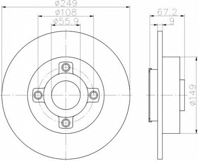 HELLA PAGID 8dd355111331 -  Тормозной диск